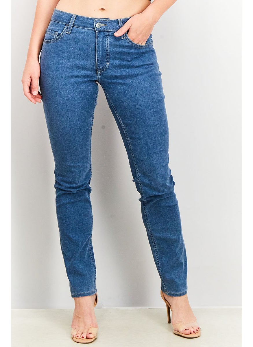 MUSTANG Women Five Pocket Slim Jeans, Blue Washed  - Image 1