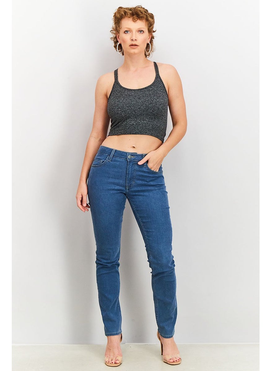 MUSTANG Women Five Pocket Slim Jeans, Blue Washed  - Image 4