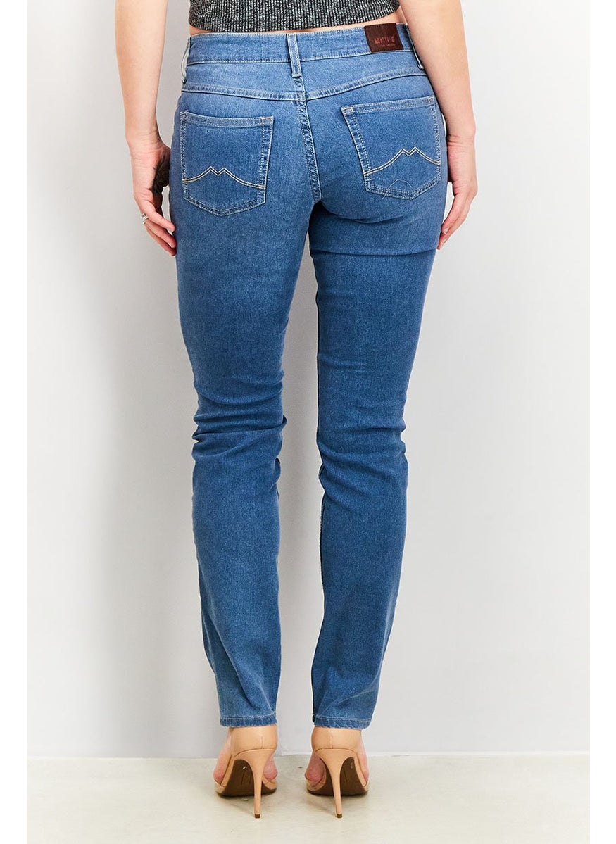 MUSTANG Women Five Pocket Slim Jeans, Blue Washed  - Image 3