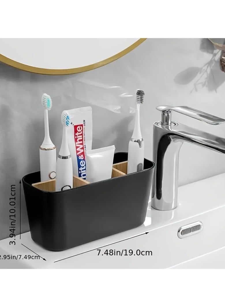 sokany Large 5-Tier Round Toothbrush Holder, Tall Bathroom Countertop Organizer with Divider for Electric Toothbrush and Toothpaste, Multifunctional Desktop Storage for Family, White - Image 2