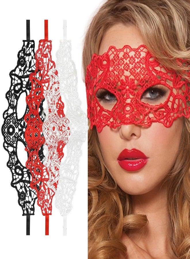 PATPAT® Masquerade Mask for Women, 3 Pcs Party Lace Masquerade Masks, Adult Half Face Mask for Masquerade Party, Proms, Venetian Party, Mardi Gras, Halloween & Cosplay Dressing Up Accessories - Image 1