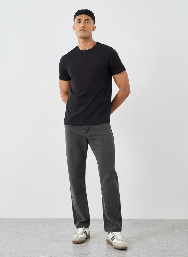 Styli Multi Pack of 2 - Cotton Rich Crew Neck Regular Fit T-Shirt for Men | Best Price UAE