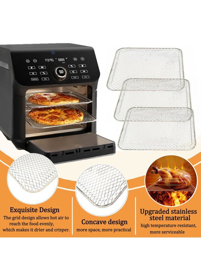 ALJ 3PCS Air Fryer Oven Mesh Rack for COSORI 10QT Air Fryer Toaster Oven, Premium Dehydrator Rack Shelf Grid Grill Pan Crisper Cooking Plate Tray Insert Grate for COSORI Air Fryer, Dishwasher Safe - Image 4