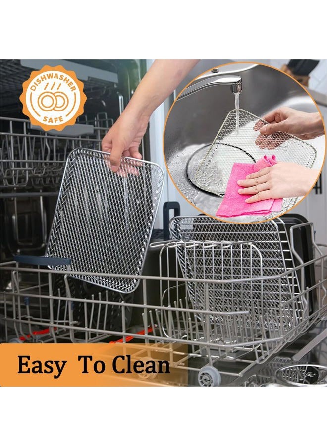 ALJ 3PCS Air Fryer Oven Mesh Rack for COSORI 10QT Air Fryer Toaster Oven, Premium Dehydrator Rack Shelf Grid Grill Pan Crisper Cooking Plate Tray Insert Grate for COSORI Air Fryer, Dishwasher Safe - Image 5