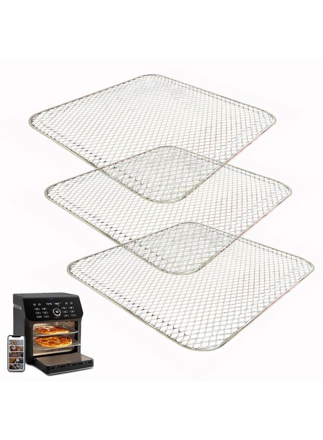 ALJ 3PCS Air Fryer Oven Mesh Rack for COSORI 10QT Air Fryer Toaster Oven, Premium Dehydrator Rack Shelf Grid Grill Pan Crisper Cooking Plate Tray Insert Grate for COSORI Air Fryer, Dishwasher Safe - Image 1
