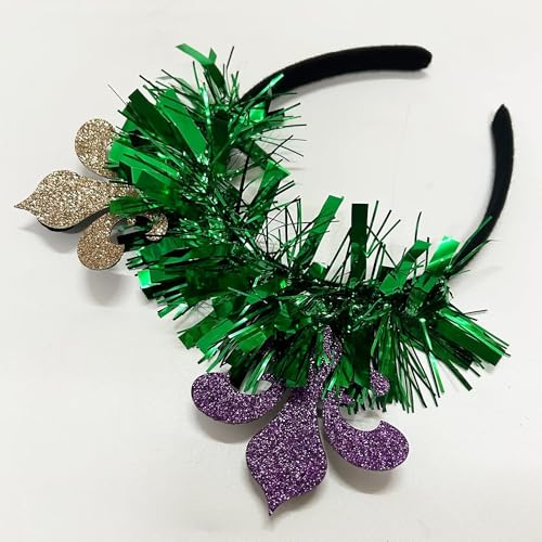 VCOOOL Mardi Gras Headbands Carnival Headband Costume Green Purple Top Hat Headband Clown Hat Headband for Women and Children, Large - Image 4