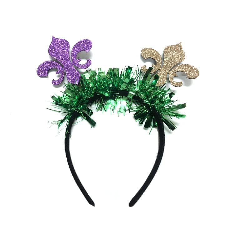 VCOOOL Mardi Gras Headbands Carnival Headband Costume Green Purple Top Hat Headband Clown Hat Headband for Women and Children, Large - Image 1