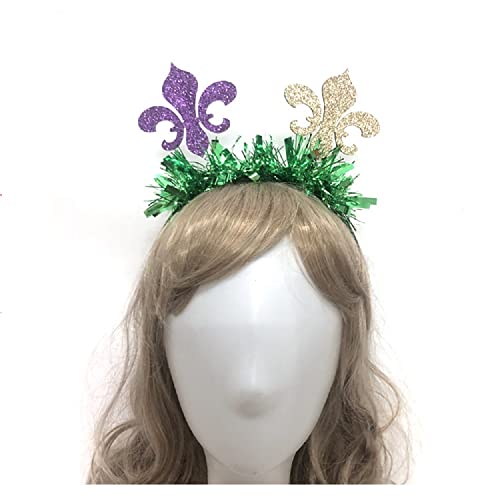 VCOOOL Mardi Gras Headbands Carnival Headband Costume Green Purple Top Hat Headband Clown Hat Headband for Women and Children, Large - Image 2