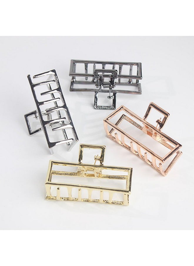 Fodattm Vintage Metal Hair Claw Hair Jaw Clips Hair Clamp Accessories For Women (Rectangle Rose Gold)  - Image 5