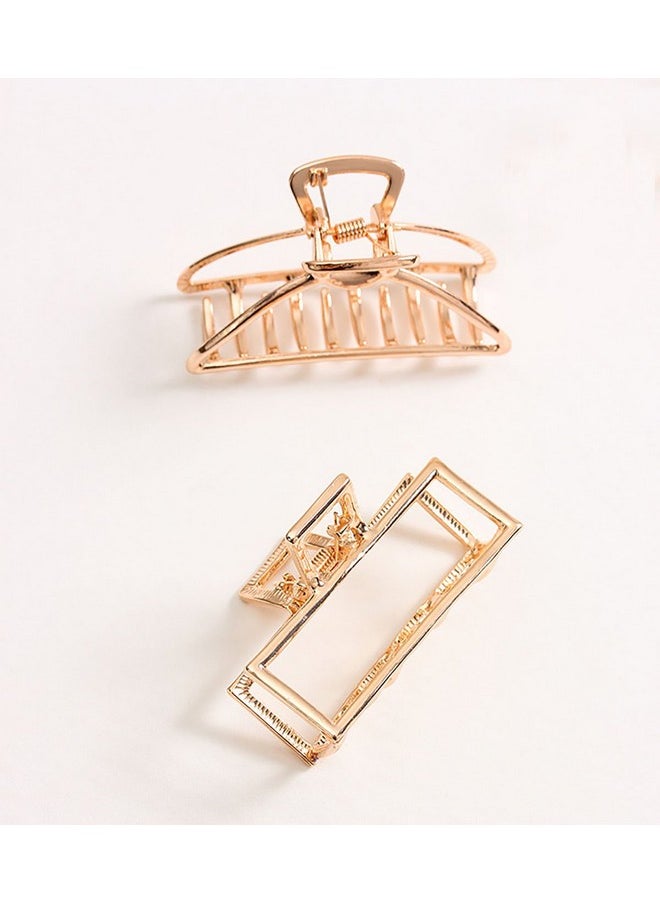 Fodattm Vintage Metal Hair Claw Hair Jaw Clips Hair Clamp Accessories For Women (Rectangle Rose Gold)  - Image 3