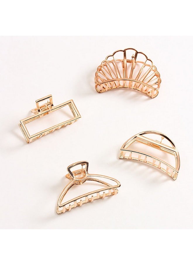Fodattm Vintage Metal Hair Claw Hair Jaw Clips Hair Clamp Accessories For Women (Rectangle Rose Gold)  - Image 4
