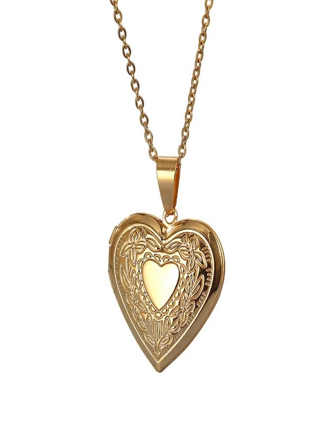 GOHO Photo Heart Pendant Locket With Chain for Women - Image 1