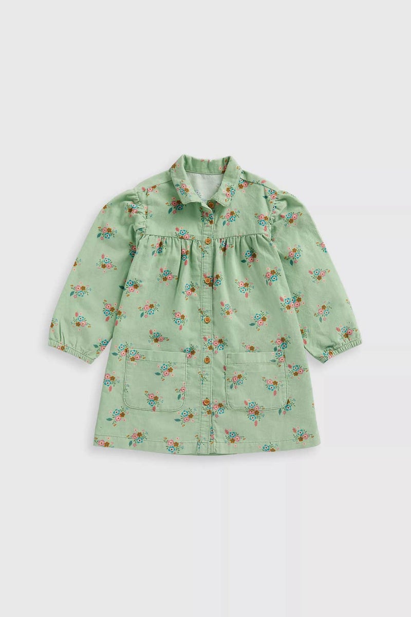 mothercare Green Cord Shirt Dress - Image 1