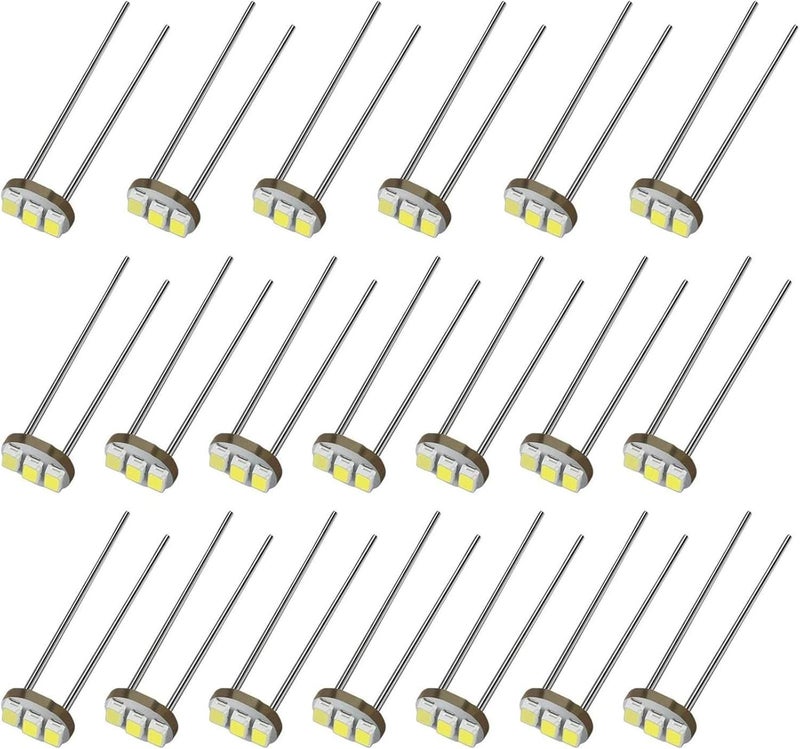 Partsam 20Pcs 4.7mm-12v Car White Mini Bulbs Lamps Indicator Cluster Speedometer Backlight Lighting - Image 1