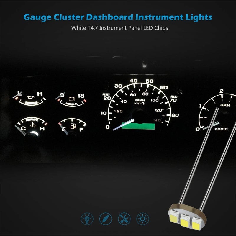 Partsam 20Pcs 4.7mm-12v Car White Mini Bulbs Lamps Indicator Cluster Speedometer Backlight Lighting - Image 5