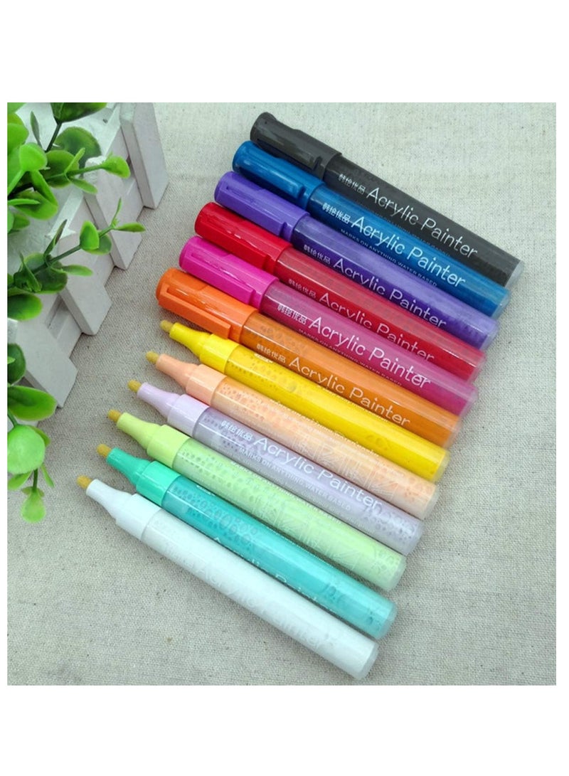 بريميفي مجموعة أقلام طلاء أكريليك مكونة من 12 لونًا للرسم الصخري - Image 4