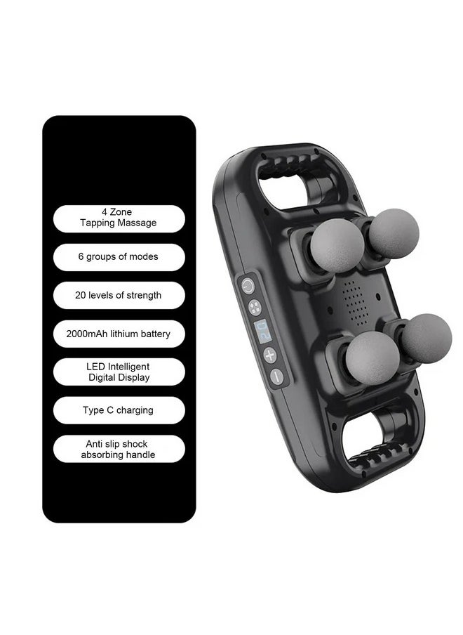 Generic - 4 Head Muscle Massager, Percussion Cordless Vibration Relaxation Handheld Deep Tissue Massaging with 6 Modes for Back, Shoulders, and Thighs - Image 1