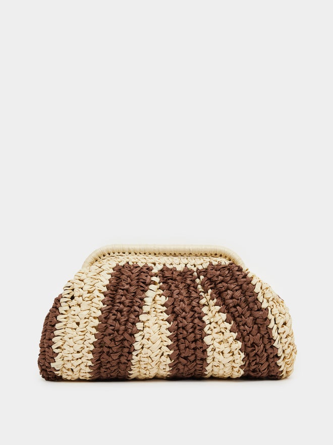 Styli Styli Weave Design Straw Clutch with Chain Strap  - Image 5