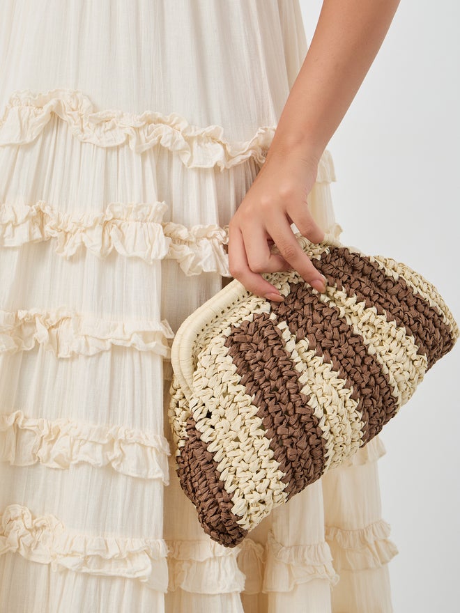 Styli Styli Weave Design Straw Clutch with Chain Strap  - Image 4