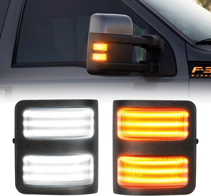 SUPAREE LED Sequential Switchback Side Mirror Marker Running & Turn Signal Light fit For 2008-2016 F250 F350 F450 F550 Super Duty Running light and Turn signal Aftermarket Replacement - Image 1
