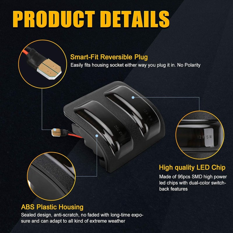 SUPAREE LED Sequential Switchback Side Mirror Marker Running & Turn Signal Light fit For 2008-2016 F250 F350 F450 F550 Super Duty Running light and Turn signal Aftermarket Replacement - Image 5
