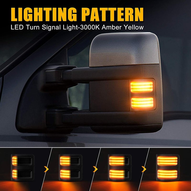 SUPAREE LED Sequential Switchback Side Mirror Marker Running & Turn Signal Light fit For 2008-2016 F250 F350 F450 F550 Super Duty Running light and Turn signal Aftermarket Replacement - Image 3