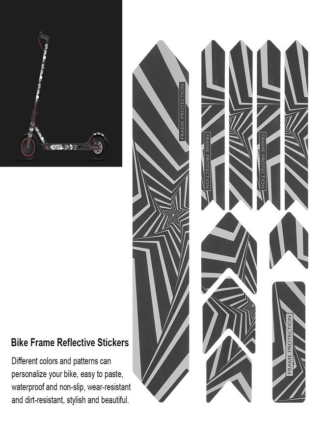 Honio Bike Frame Reflective Stickers, Bike Frame 3D Night Reflection Sticker Obvious for Mountain Bikes for DH Downhill Vehicles - Image 3