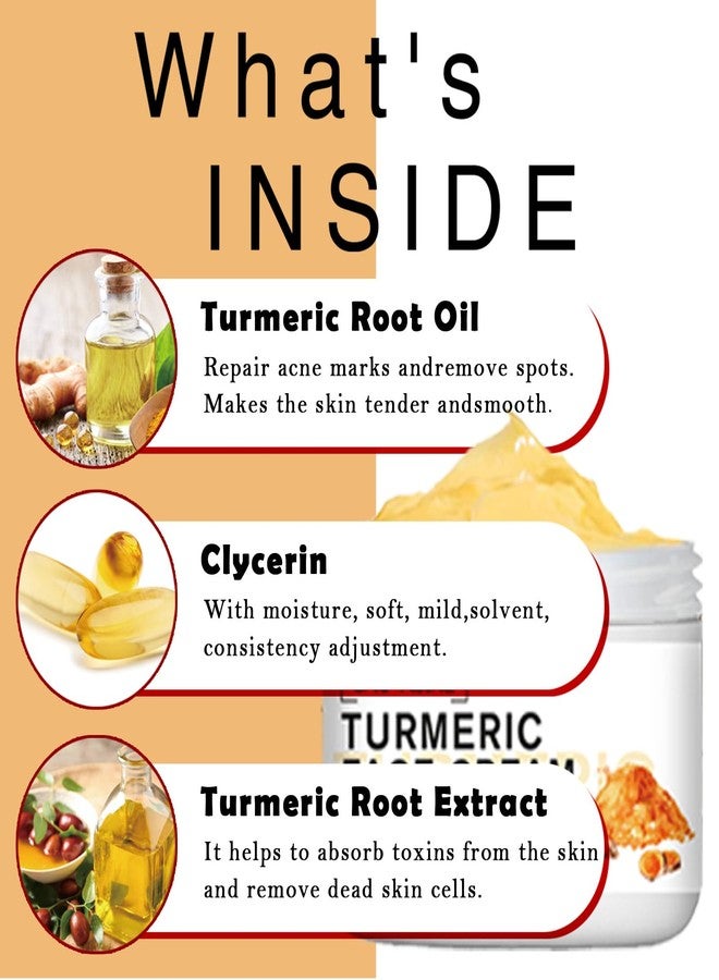 paminify Turmeric Face Cream for Dry Skin,Anti-aging Turmeric Brightening Face Moisturizer for Women, Hydrating Facial Skin Lotion Cream,All Natural Skin Care-Fights Lines Acne, Evens Tone,1.76 Oz - Image 4