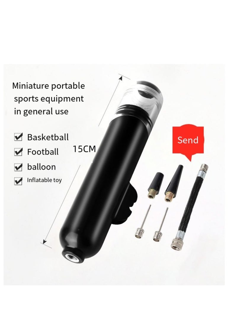 كيو زد مضخة هواء محمولة، أداة نفخ الكرة الرياضية، مضخة كرات متعددة الوظائف لكرة السلة وكرة القدم والكرة الطائرة، مضخة سوداء محمولة - Image 1