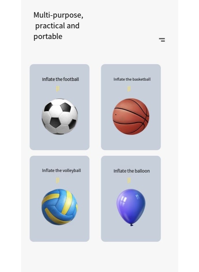 كيو زد مضخة هواء محمولة، أداة نفخ الكرة الرياضية، مضخة كرات متعددة الوظائف لكرة السلة وكرة القدم والكرة الطائرة، مضخة سوداء محمولة - Image 4