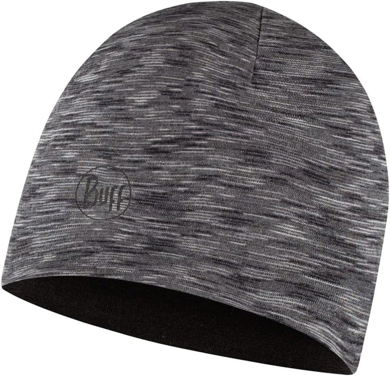 Buff LW Merino Wool Reversible Beanie Hat - Black-Graphite Multistripes - Image 2