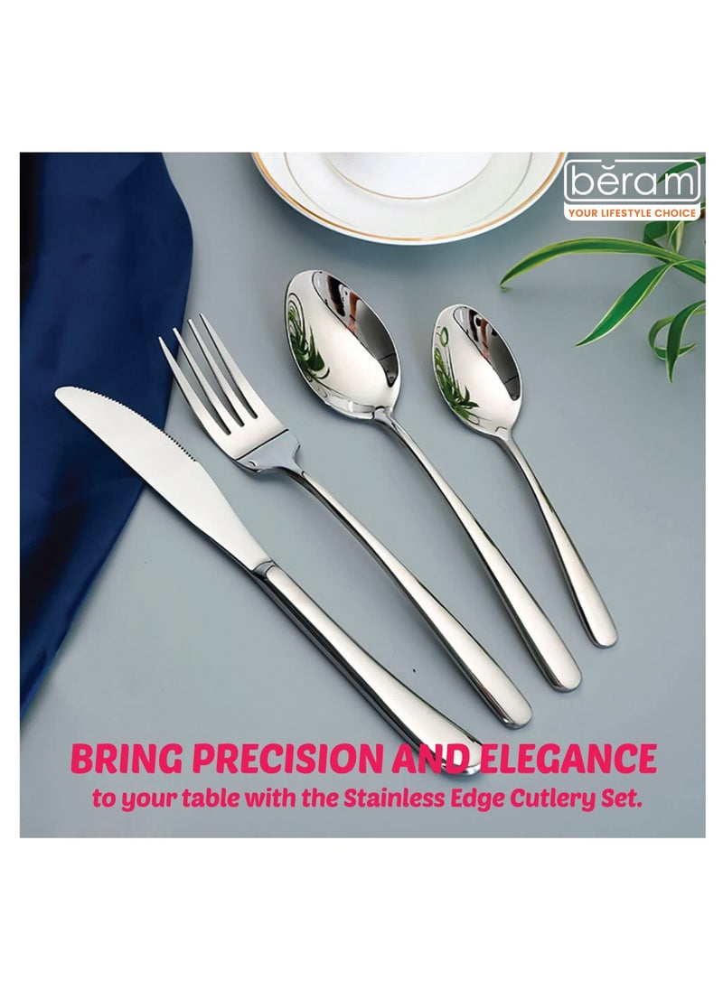 Stainless Edge Cutlery Set, Elegant Silver Non Slip Handles, 18/10 Grade Kitchen Utensils Set, Tableware Set for Home, Restaurants and More - pzsku/Z9736350EC1BE8EF84C43Z/45/_/1737972645/79980a08-6b3d-4c81-9f05-55f07622686f