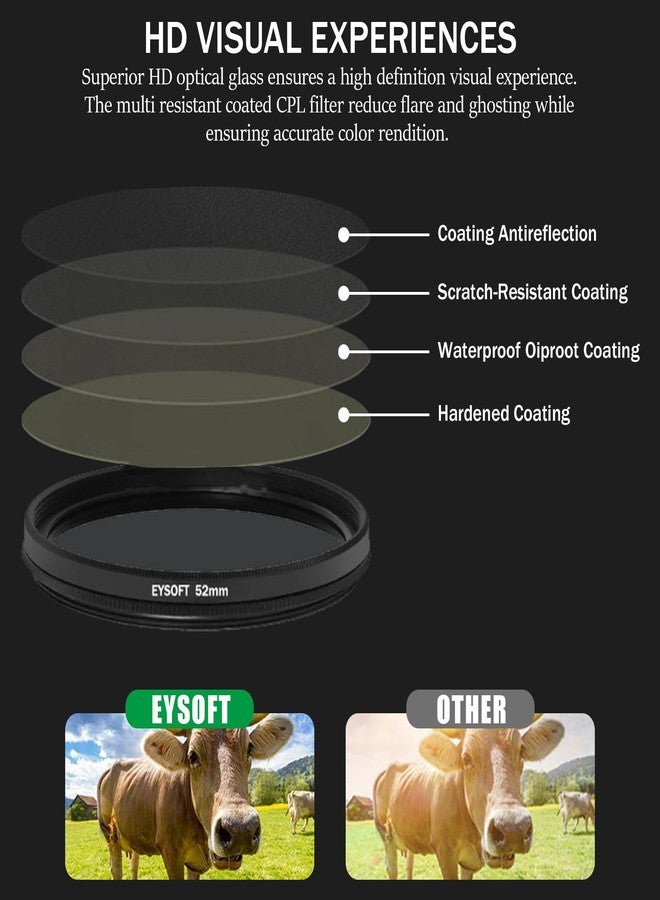 EYSOFT 52mm Clip-on CPL Phone Camera Lens Filter Kit, Circular Polarizer Polarizing Filter Compatible with iPhone 16 15 14 13 12 11,Upgrade Smartphones Portable Polarizer - Image 5