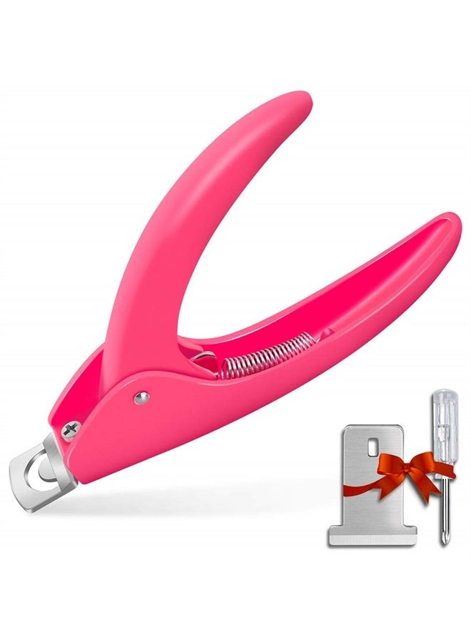GA&EN Pink Adjustable Artificial Acrylic Fake Nail False Nail Tip Clipper Cutter Trimmer Manicure Pedicure Sharp Blade Clip Tool for Salon Home Nail Art Beauty Design DIY - Image 1