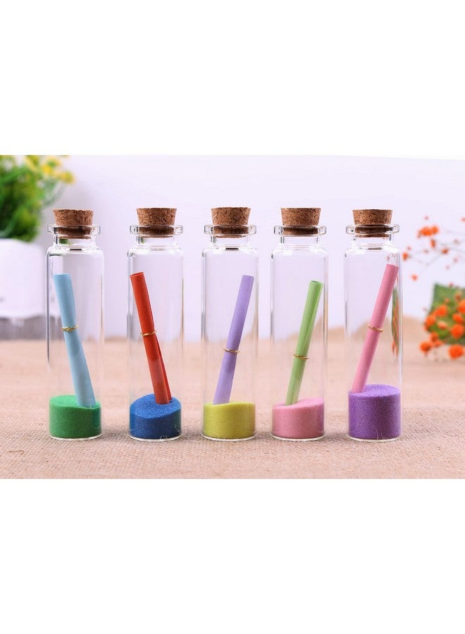 MaxMau 100 Sets of 20ml Glass Bottles with Cork Stopper,Small Clear Jars Tiny Glass Vials for Wedding Favors Seed Powder Sequin Storing Art Crafts Display Party Member Gift - Image 5