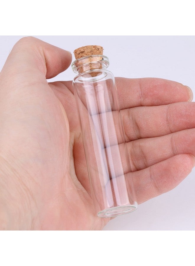 MaxMau 100 Sets of 20ml Glass Bottles with Cork Stopper,Small Clear Jars Tiny Glass Vials for Wedding Favors Seed Powder Sequin Storing Art Crafts Display Party Member Gift - Image 2