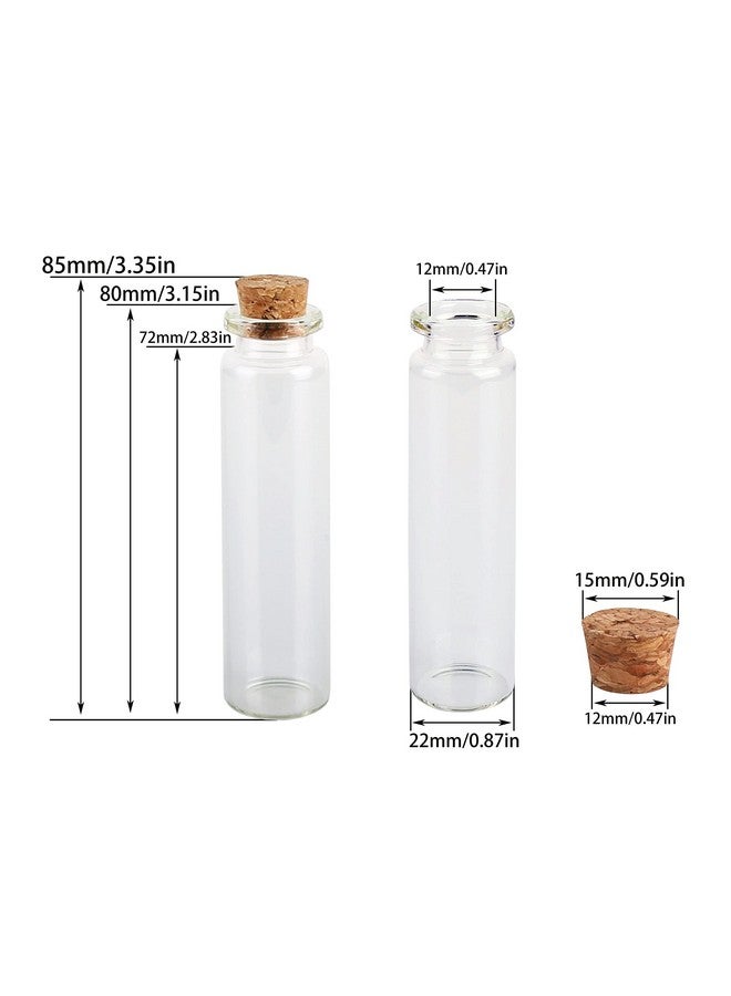 MaxMau 100 Sets of 20ml Glass Bottles with Cork Stopper,Small Clear Jars Tiny Glass Vials for Wedding Favors Seed Powder Sequin Storing Art Crafts Display Party Member Gift - Image 3