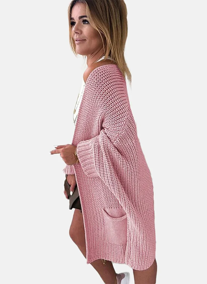 يونيكي Women Cable Knit Longline Front-Open Sweater