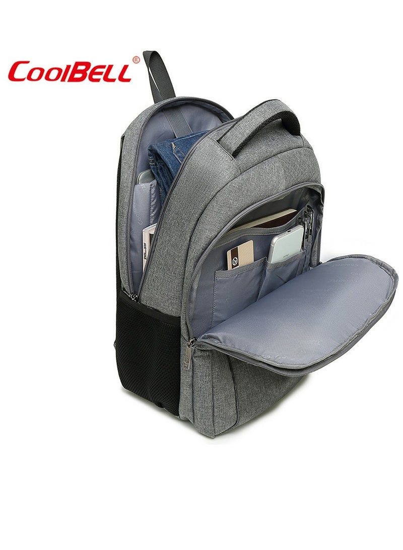 CoolBELL Large Capacity Outdoor Backpack Multi-Functional Laptop Bag Briefcase Grey - Image 4