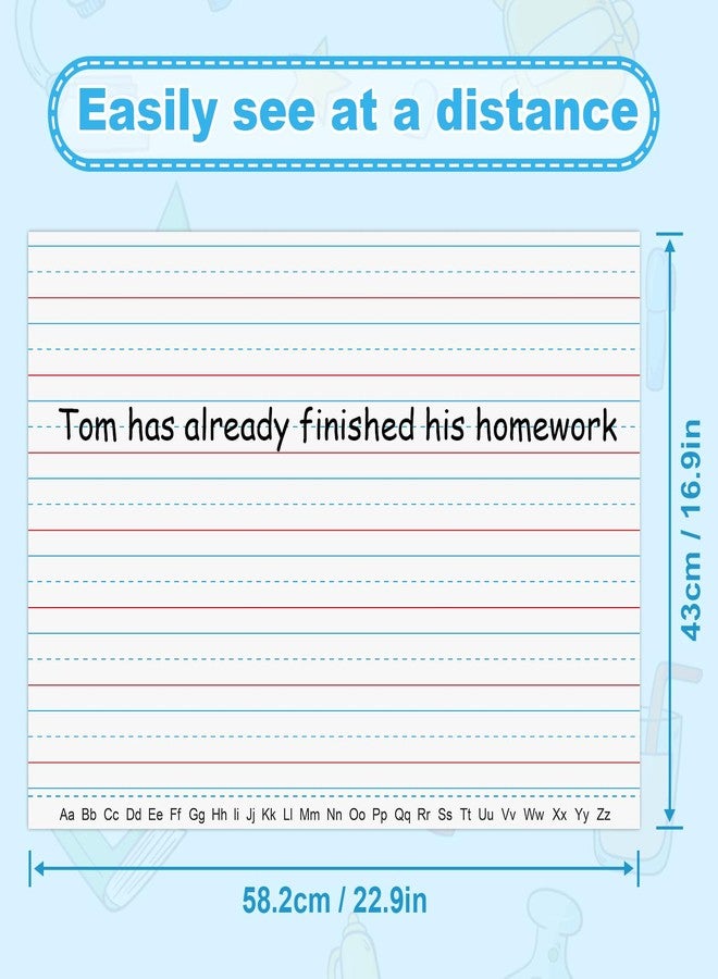 LUHEAGU Magnetic Handwriting Paper for Whiteboard - 17" x 23" Large Primary Lined Dry Erase Sheet, Reusable Giant Writing Notebook Poster for Classroom, Teacher Resource for Kids Learning & Early Writing - Image 2