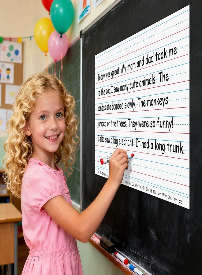 LUHEAGU Magnetic Handwriting Paper for Whiteboard - 17" x 23" Large Primary Lined Dry Erase Sheet, Reusable Giant Writing Notebook Poster for Classroom, Teacher Resource for Kids Learning & Early Writing - Image 5