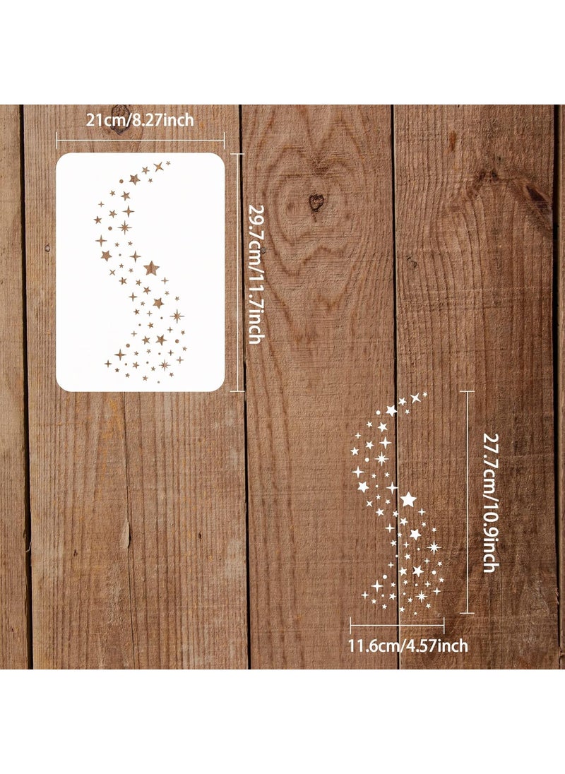 FINGERINSPIRE - FINGERINSPIRE Stars Stencils 11.7x8.3 inch Galaxy Stencils Plastic Twinkle Star Stencils Templates Reusable Stars Pattern Stencils DIY Stars Home Decor Stencil for Painting on Wood Floor Wall - Image 1