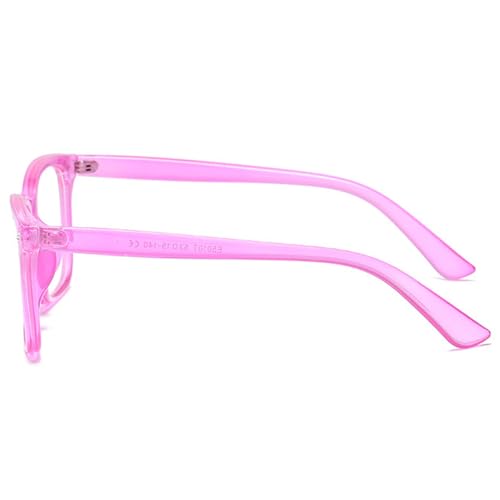 EYLRIM Square Frame Clear Lens Glasses Non Prescription Eyeglasses(A9 Transparent Purple) - Image 4