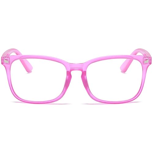 EYLRIM Square Frame Clear Lens Glasses Non Prescription Eyeglasses(A9 Transparent Purple) - Image 3
