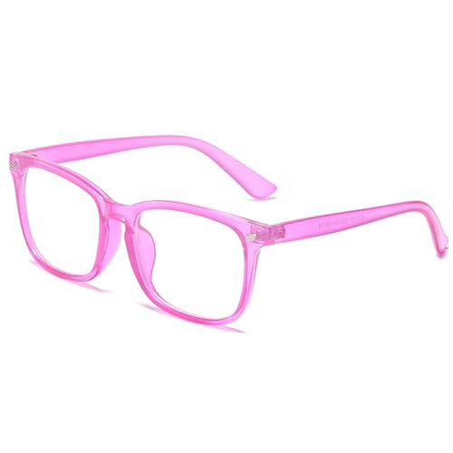 EYLRIM Square Frame Clear Lens Glasses Non Prescription Eyeglasses(A9 Transparent Purple) - Image 1