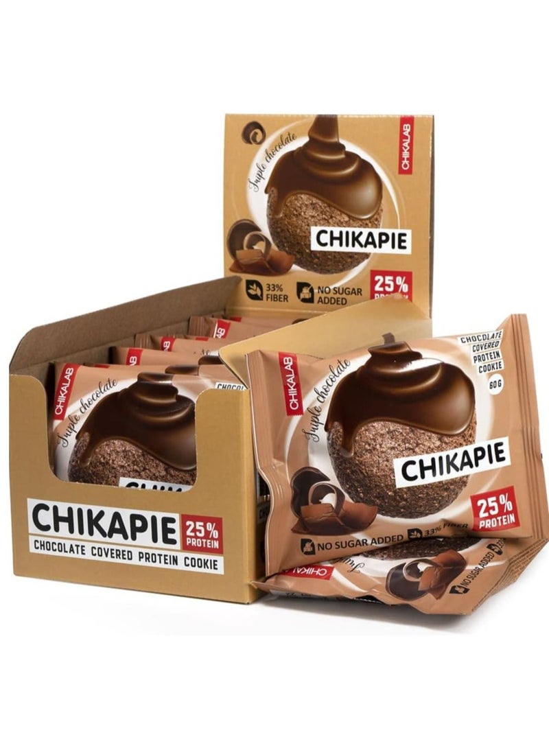 Chikalab, Chikapie, 25% Protein, Chocolate Covered Protein Cookie 9x60g
