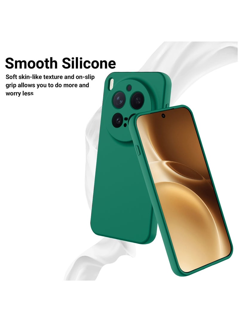 Wtech vivo X300 Pro 5G 2025 Soft Liquid Silicone Case Cover (MCRPSN) - Dark Green - Image 3