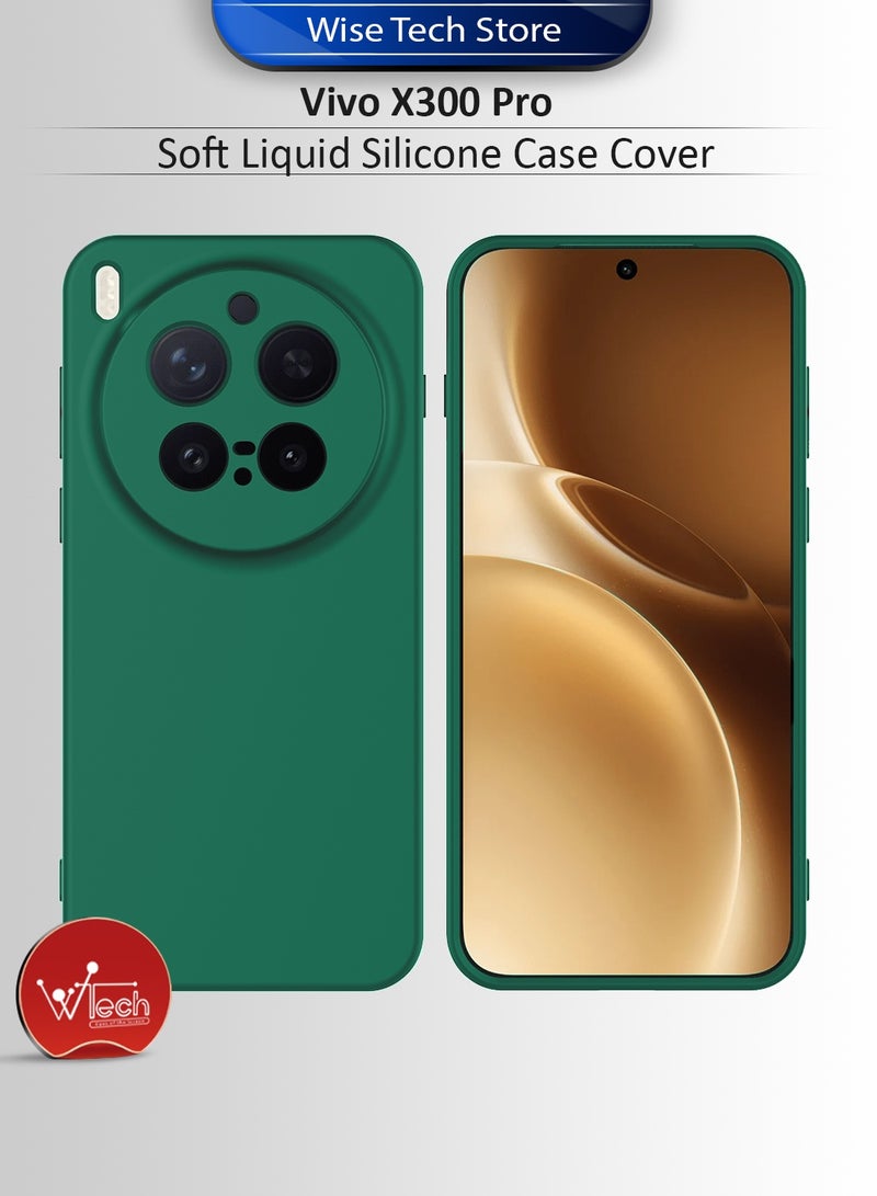 Wtech vivo X300 Pro 5G 2025 Soft Liquid Silicone Case Cover (MCRPSN) - Dark Green - Image 1