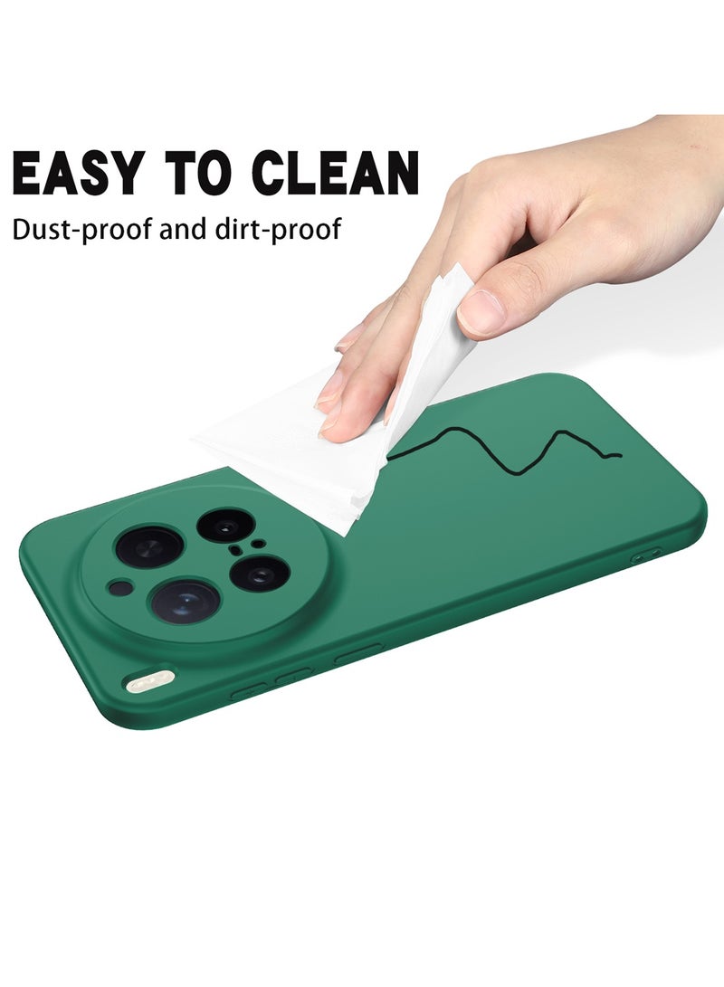 Wtech vivo X300 Pro 5G 2025 Soft Liquid Silicone Case Cover (MCRPSN) - Dark Green - Image 4