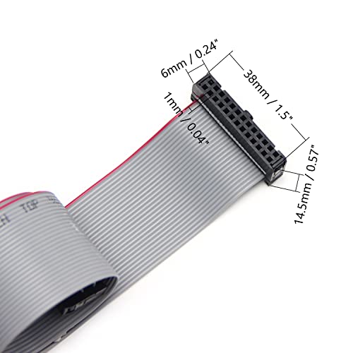 Fielect 2pcs IDC 26 Pin Connector Gray Wire Flat Ribbon Cable Connector Length 30cm 2.54mm Pitch - Image 2